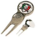 Golf Divot tool with Custom Ball Marker